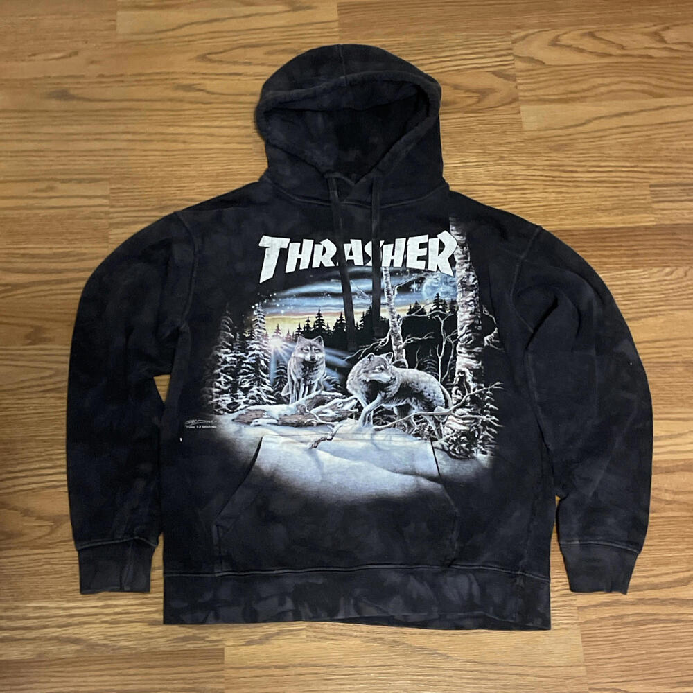 Rare 13 Wolves Thrasher The Mountain Hoodie Men’s Small